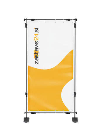 Navpičen reklamni PVC transparent tiskan na cerado