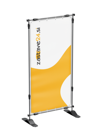 Navpičen reklamni PVC transparent tiskan na cerado