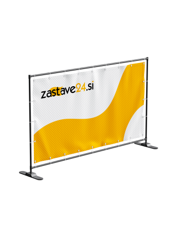 Obrnjen vodoraven reklamni tekstilni transparent