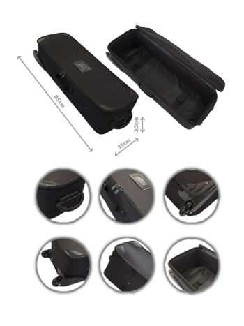 Podrobnosti transportne torbe s koleščki za zastave in beachflage dolžine 85cm